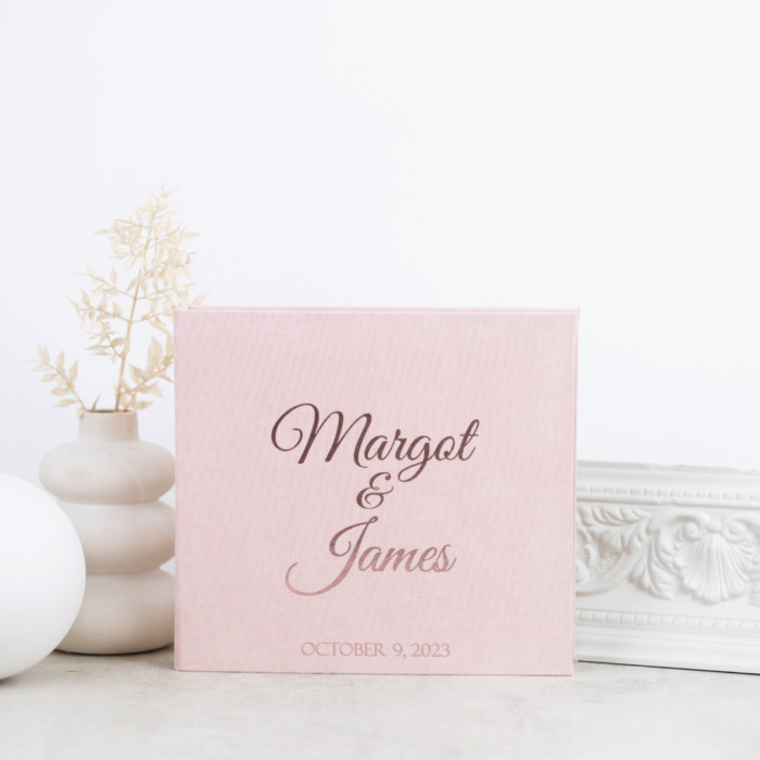 Baby Pink Personalized Wedding Envelope Guest book "FELA" with Advice Cards.